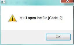 can't open the file