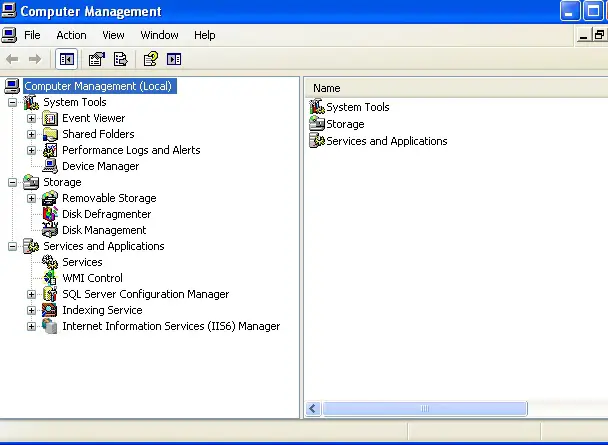 In the administrative tools, double click computer management.