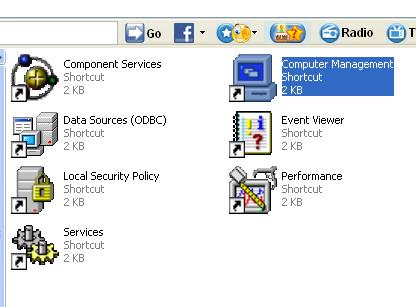 Administrative Tools Menu