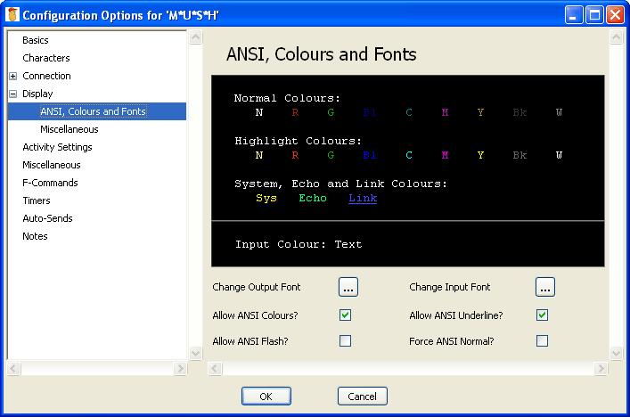 ANSI Colours and Fonts