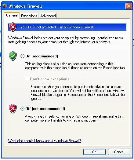 Windows Firewall Setting