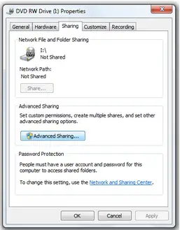 Advanced sharing", just click it