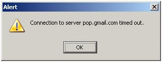Cannot connect to the pop server.