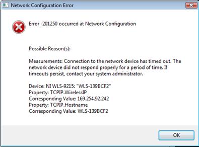 Network Configuration Error