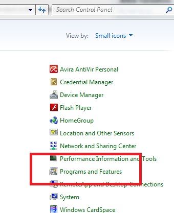 Programs and Features icon