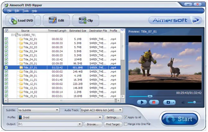 Aimersoft DVD Ripper console