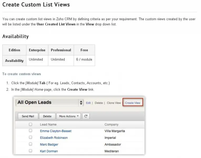 Create custom list views