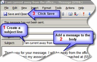 Process to save a message