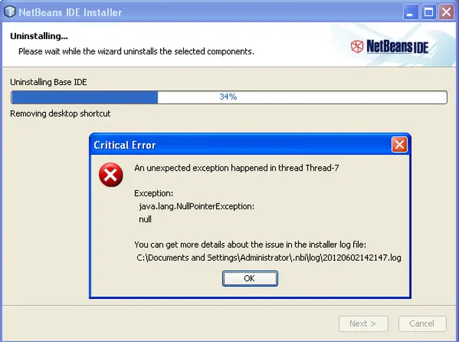 NetBeans IDE Installer Critical Error