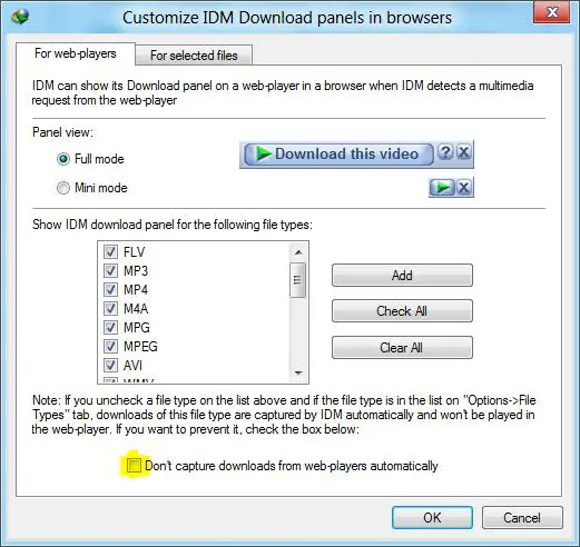 Customize IDM