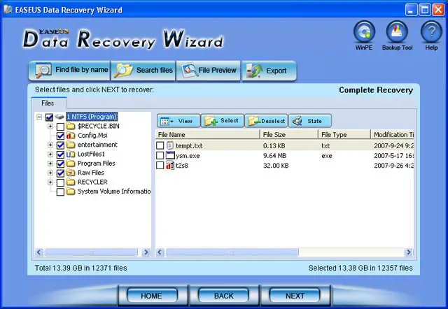 To recover deleted files