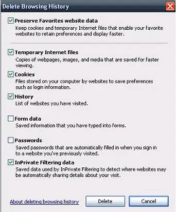 Preserve favorites website data