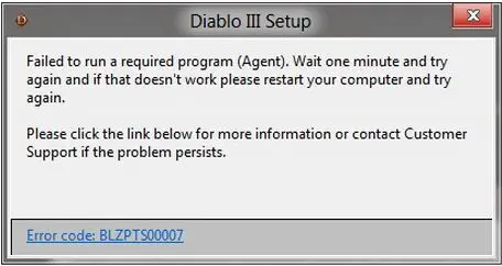 Failed to run a required program (Agent)