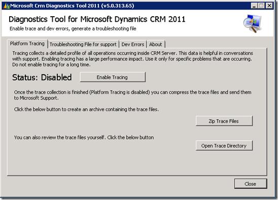 MIcrosoft CRM Diagnostics