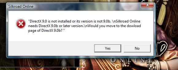 DirectX 9c is not installed