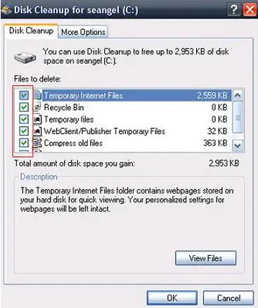 Disk cleanup is cleaning up necessary files