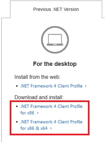 Previous .NET Version .NET Framework 4 Client Profile
