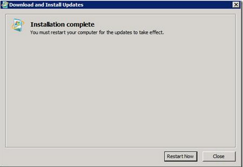 Download and Install Updates complete