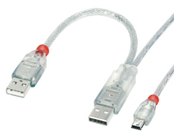 Dual USB power cable for 1000 mA