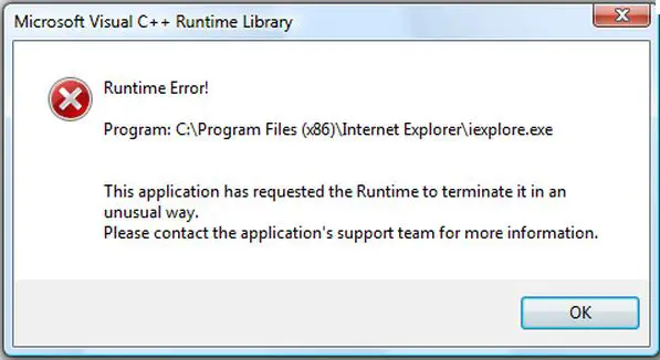 This application has requested the Runtime to terminate it in an unusual way