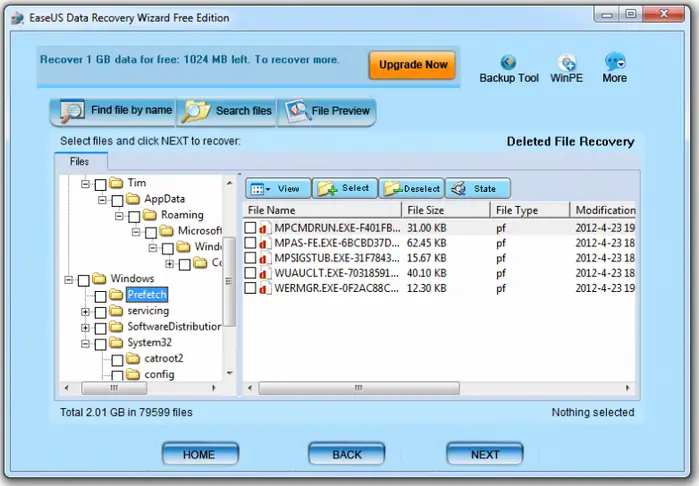 Recover deleted data from recycle bin, restore lost data, even if partition is formatted or deleted, restore data from a corrupted hard disk, unexpected system shutdown or even system failure