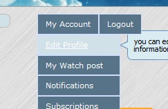 My Account at the top right of the page
