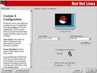 Red Hat Linux-custom X configuration