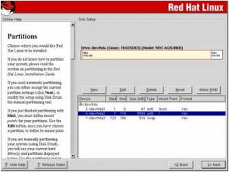 Red Hat Linux-partitions