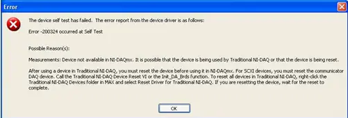 Error-200324 occurred at Self Test