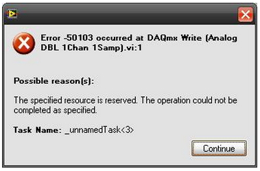 The specified resource is reserved. The operation could not be completed as specified. Task Name: _unnamedTask<3>