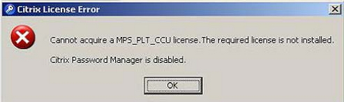 Cannot acquire a MPS_PLT_CCU license. The required license is not installed.