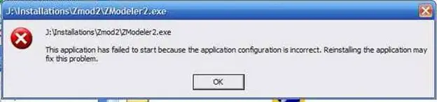 This application has failed to start because the application configuration is incorrect. Reinstalling the application may fix this problem
