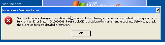 isass.exe - System Error