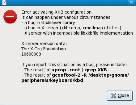 Error activating XKB configuration.