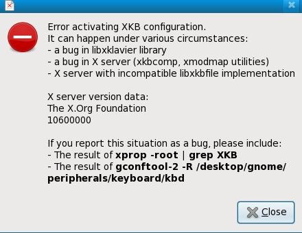 Error activating XKB configuration.