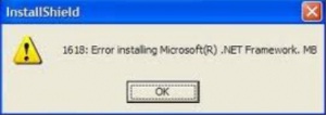 1618: Error installing Microsoft(R) .NET Framework. MB