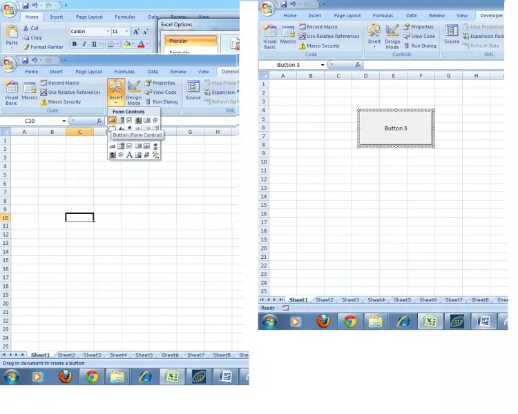 Insert Button in Excel