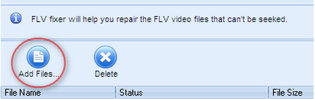 FLV fixer help to repair FLV video file that cannot seeked