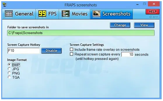 Take screenshots by pressing F10