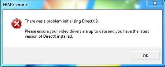 There was a problem initializing DirectX9.