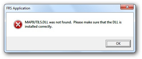 MAPIUTILS.DLL was not found. Please make sure that the DLL is installed correctly
