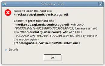VitualBox error Failed to open the hard disk