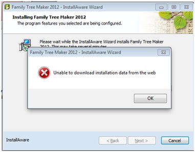 trouble downloading family tree maker 2017 update