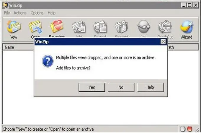 WinZip Multiple files were droppec, and one or more is an archive.