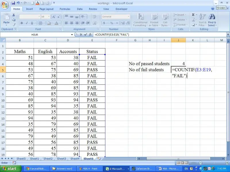 COUNTIF FUNCTION