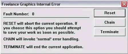 RESET will abort the current operation. If you choose this option you should attempt to save your work as soon as possible.