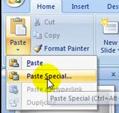 go to PowerPoint and select a slide you want to put it and go to Home tab-paste-paste special button