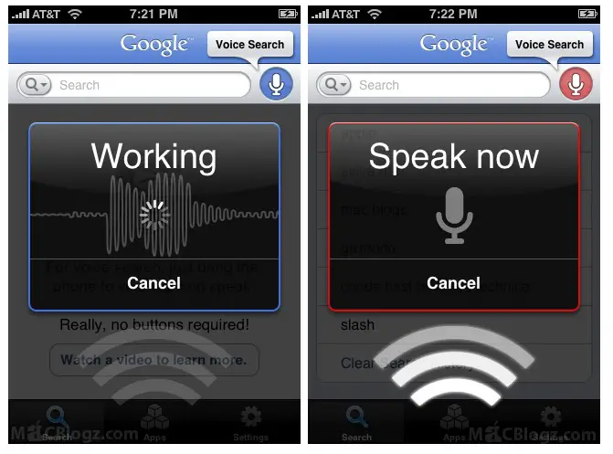 Google voice search