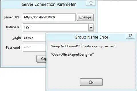 Group name Error Group not found!!! Create a group named: "OpenOfficeReportDesigner"