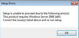 product requires Windows Server 2008